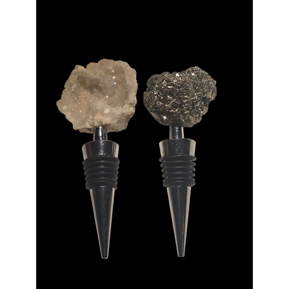 crystal wine bottle stopper lot Of 2